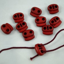 Bild 1 Kordelstopper Weinrot 2 Loch