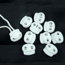 Bild 1 Kordelstopper Weiß  2 Loch