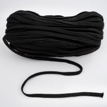 Bild 1 Kordel Polyester flach Schwarz. Durchmesser 8 mm