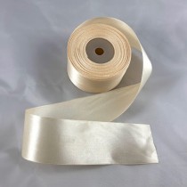 Bild 1 Doppelsatinband Creme 50 mm breit