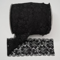 Bild 1 Elastische Spitze Schwarz 9,5 cm breit Nr. 153