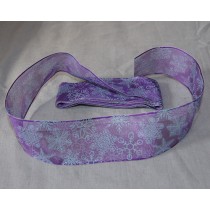 Bild 1 Dekoband Winter Blaugold glitzernd mit Drahtkante 40 mm breit