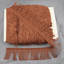 Bild 1 Fransenborte Drellierfranse Braun 60 mm breit