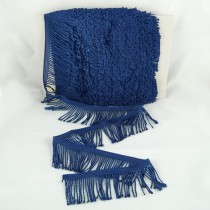Bild 1 Fransenborte Drellierfranse Dunkelblau 60 mm breit