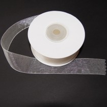 Bild 1 Organzaband Wollweiß 25 mm breit 