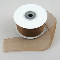 Bild 1 Organzaband Hellbraun 40 mm breit 