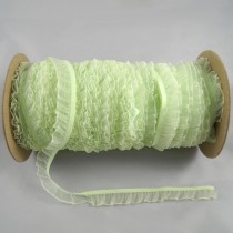 Bild 1 Rüschenband Grün elastisch dehnbar 18 mm breit