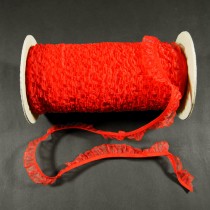 Bild 1 Rüschenband Rot elastisch dehnbar 18 mm breit