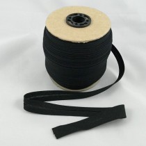 Bild 1 Schrägband Baumwolle Schwarz gefälzt 15 mm breit