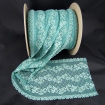 Bild 1 Elastische Spitze Türkis 16,5 cm breit Nr. 124