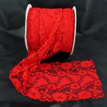 Bild 1 Elastische Spitze Rot 15,5 cm breit Nr. 140