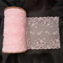 Bild 1 Elastische Spitze Rose 24 cm breit Nr. 160