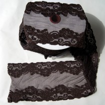 Bild 1 Elastische Spitze Braun 15 cm breit Nr. 48
