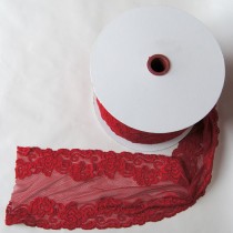 Bild 1 Elastische Spitze Rot 15 cm breit Nr. 49