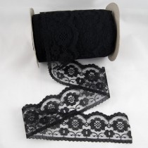 Bild 1 Nichtelastische Spitze Schwarz 7 cm breit Nr. 30