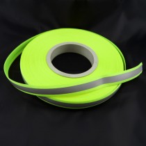 Bild 1 Reflektorband Leuchtband Silber/Grün 20 mm breit