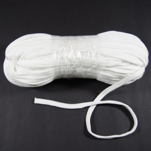 Bild 1 Kordel Polyester flach Weiß. Durchmesser 8 mm