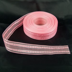 Bild 1 Dekoband Rosa mit Silbereinzug 30 mm breit