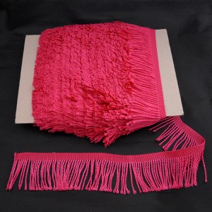 Bild 1 Fransenborte Drellierfranse Pink 60 mm breit