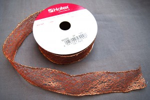 Bild 1 Lurexborte mit Drahtkante Bronze 38 mm breit