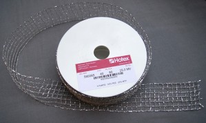 Bild 1 Lurexborte mit Gitterband Silber 40 mm breit