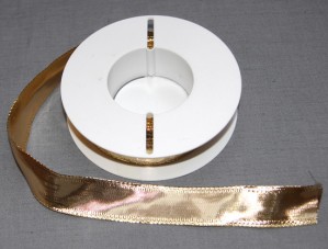 Bild 1 Lurexborte mit Drahtkante Gold 25 mm breit