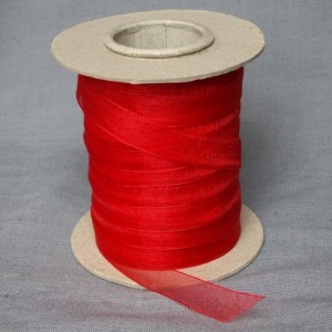 Bild 1 Organzaband Rot 12 mm breit 