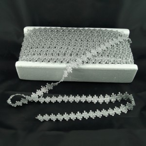 Bild 1 Posamentenborte Silber glitzernd 20 mm breit