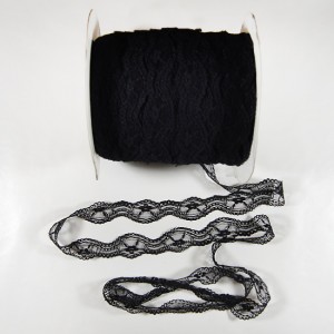 Bild 1 Nichtelastische Spitze Schwarz 3,5 cm breit Nr. 21