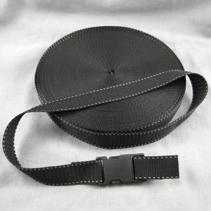 Bild 1 Gurtband Taschengurt Schwarz mit Faden 25 mm breit