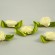 Bild 3 Stoffblumen mit Schleife Aufnäher 16 mm Grün / Creme
